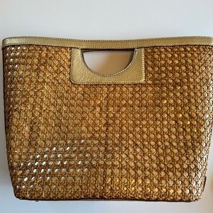 Kate Spade gold “wicker” handbag